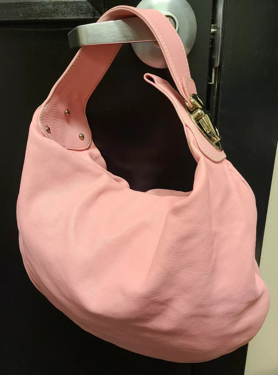 Pink leather shop handbags online