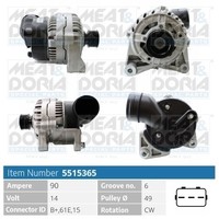 Meat & Doria Lichtmaschine Generator FüR Bmw 3Er Cabriolet E46 320 Ci 330 320I