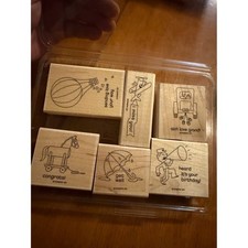 Stampin' Up Wood Rubber Stamp Set Ain't Love Grand Set of 6