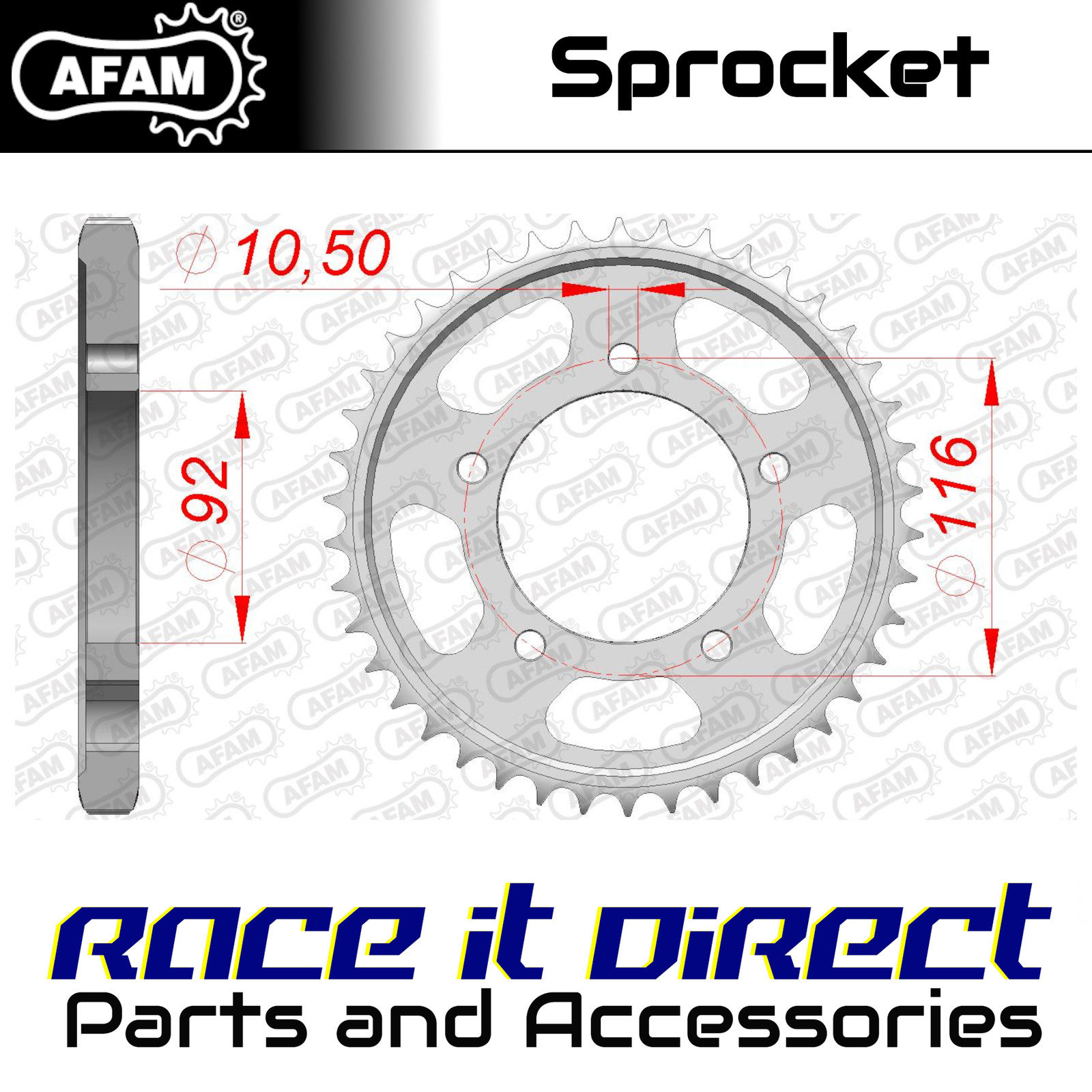 AFAM 16900-42 REAR STEEL 42T, 530