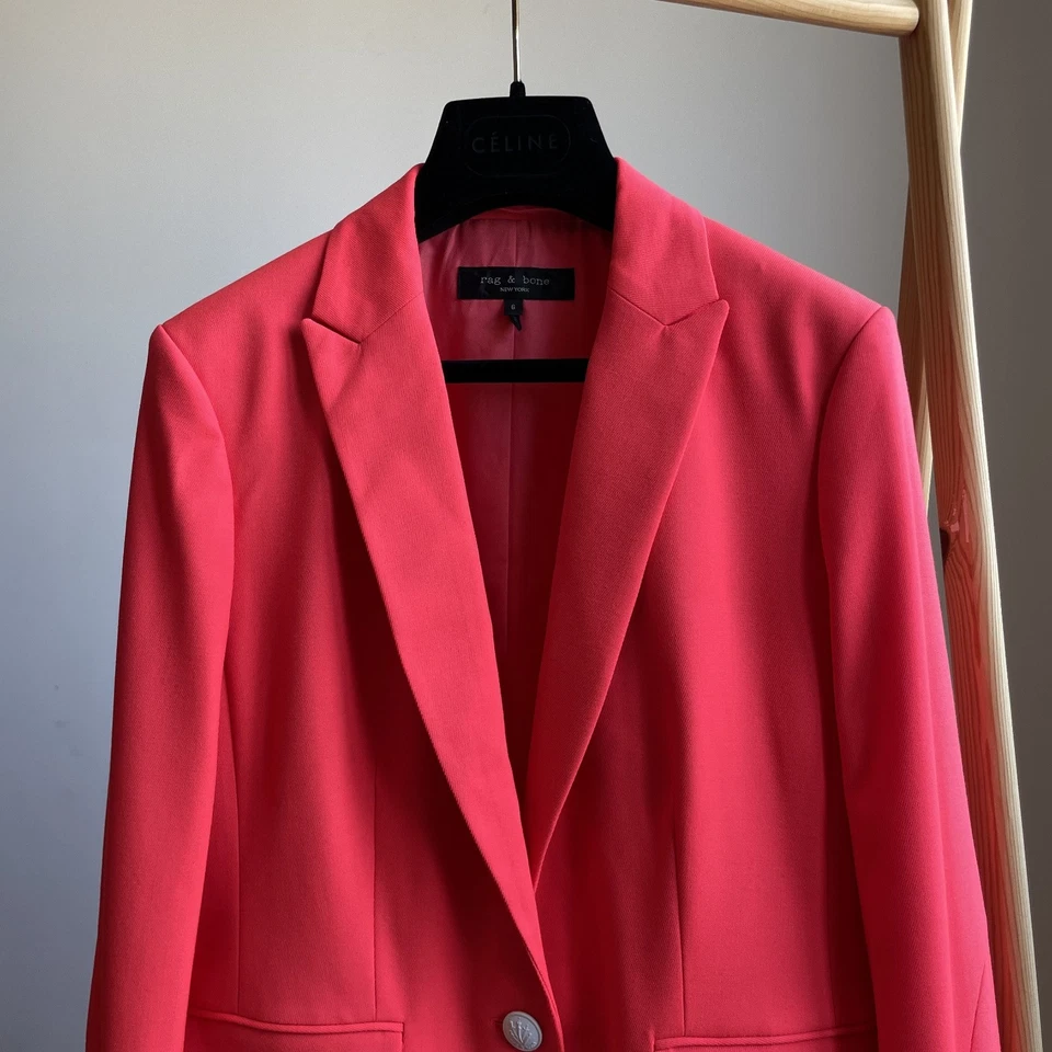 Rag & Bone Damen hellrosa Lexington Twill Blazer Größe 6 - Bild 3 von 4