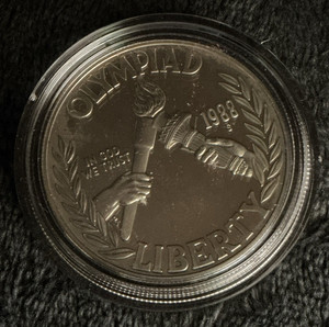 1988-S Olympic $1 Proof San Francisco 0.9 Modern Silver/Clad KM#220