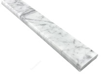 Double Beveled White Carrara Marble Threshold - 2 x 36 Inches for Floor Transiti