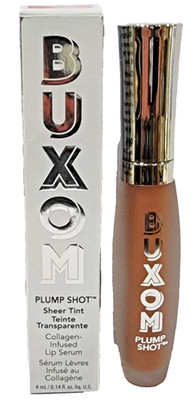 NIB Buxom  Plump Shot Sheer Tint Collagen Infused Lip Serum Get Naked  0.14 oz