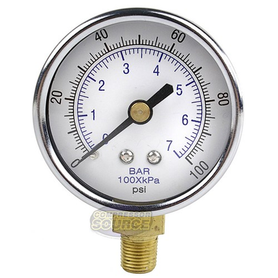 #ad 1 8quot; NPT Air Compressor Lower Mount Pressure Gauge 0 100 PSI Side WOG 2quot; Face $12.95