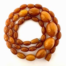 Antike Bakelit Kette Butterscotch Vintage Bernstein-Optik 40,90g Art Deco