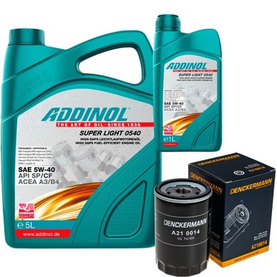DENCKERMANN Ölfilter ADDINOL SUPER LIGHT 5W-40 6L für Ford Galaxy 2.3