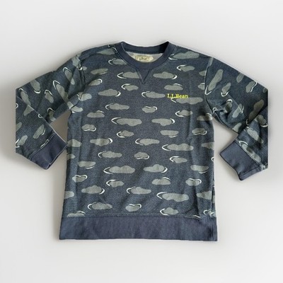L.L.Bean Kids Athleisure Top Sweatshirt Print Indigo Clouds Fleece Size S8