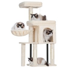 Cat Tree Tower, Scratching Posts with Cozy Condo, Padded Bed, Hammock, Plush ...