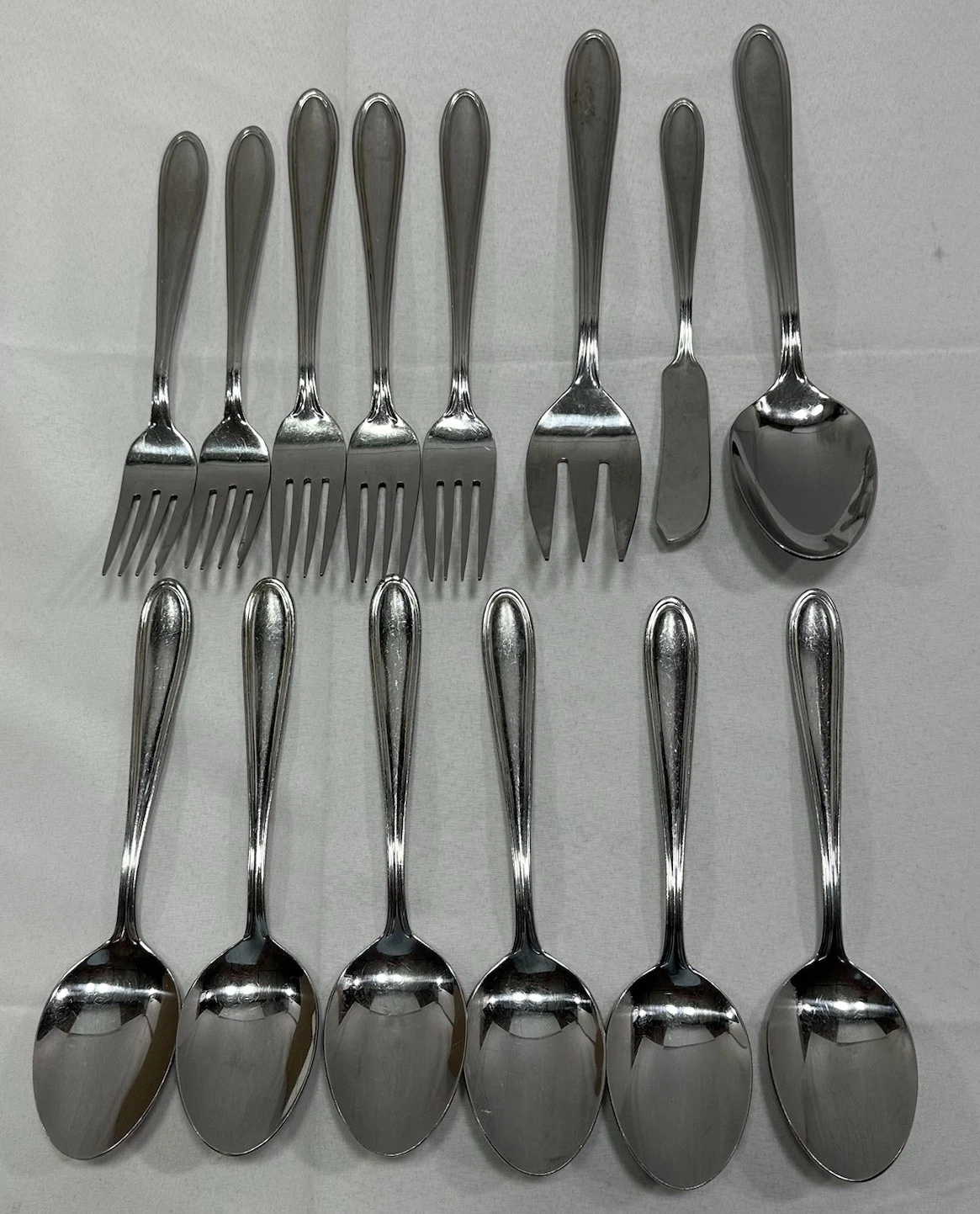 Vtg Wallace Forks, Spoons, Serving Utensils Stainless Steel 18/10 Flatware 14 Pc
