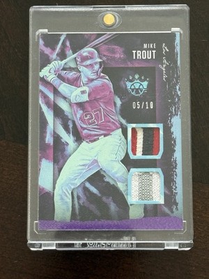 2020 Panini Diamond Kings - Dk Materials Mike Trout #DKM-MT Purple 5/10 (MEM)