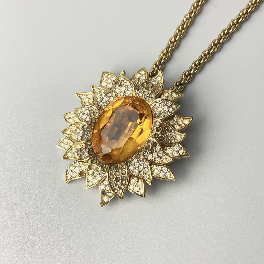 Dior Rare Colored Stone Flower Necklace Made in Germany