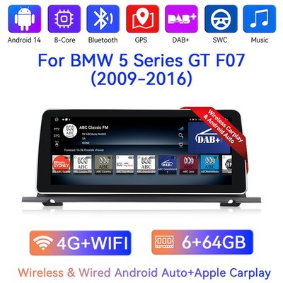 12,3'' Auto Radio 64GB Car GPS Stereo SWC Carplay für BMW 5 Series GT F07 NBT