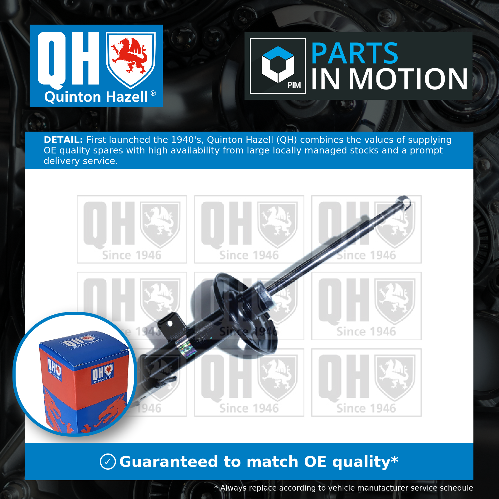 Shock Absorber (Single Handed) Front Left QAG181020 Quinton Hazell 520803 520804