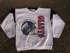 VTG 80s 90s NEW YORK GIANTS Riddell Helmet USA Made NFL Crewneck Sweatshirt M