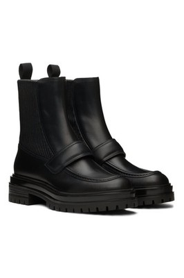 Gianvito Rossi Black Leather Berck boots