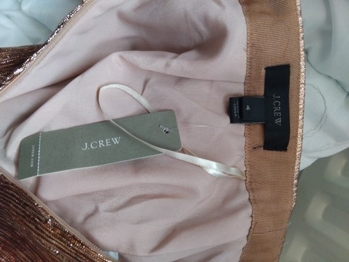 BNWT J. Crew Copper Metallic Knee Length Skirt US 4 UK 8 - Picture 4 of 7