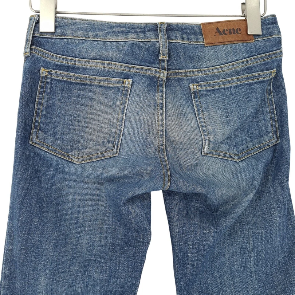 ACNE Hex/Le Blue Jeans Slim Fit Raw Hems Stretch Womens Kv5 Size W26 L32 Foto 3 de 4