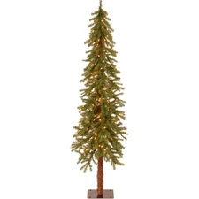 6 ft Artificial Christmas Tree Pre-Lit Cedar Tips Full Indoor Holiday