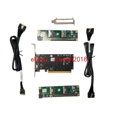 External PCIE x16 to SFF-8654 Adapter 2*PCI-E X8 + 2*Baseplate 70CM Cable US