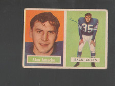 1957 Topps Football Card #53 Alan Ameche-Baltimore Colts Poor Card