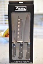 Viking Stainless Steel 3 Pc.Knife Set BOXED NEW !!