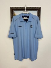 Vintage 90's Umbro Chelsea Football Blue Polo Shirt Soccer Jersey Trikot Size L