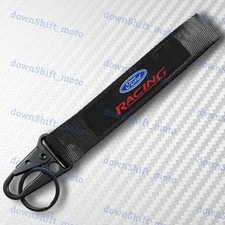 For Ford New Black Keychain Metal Key Ring Hook Strap Lanyard Nylon Universal For Ford New Black Keychain Metal Key Ring Hook Strap Lanyard Nylon Universal
