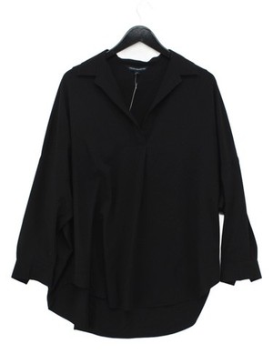 French Connection Damen Shirt L schwarz 100% Polyester 3/4 Arm Kragen Basic