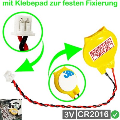 CR2016 Bios CMOS Batterie mit Steckerkabel für Lenovo Pro 5-16ACH6H (82JQ009HGE)