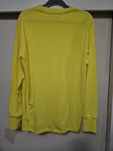 Aime Leon Dore ALD Bright Yellow Minimalist Long Sleeve Pullover Shirt Medium - Afbeelding 5 van 14