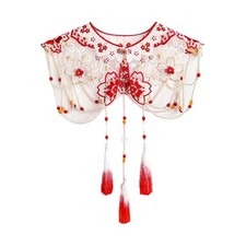 Embroidered Cloud Collar Pearls Tassels Decorative Collar Han Costume Accessory