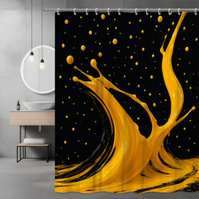 Stylish Yellow Splash Shower Curtain - Modern Art Home Decor