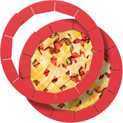 2 Pack Adjustable Silicone Pie Crust Shield - Protects 8'' to 11.4'' Diameter P...