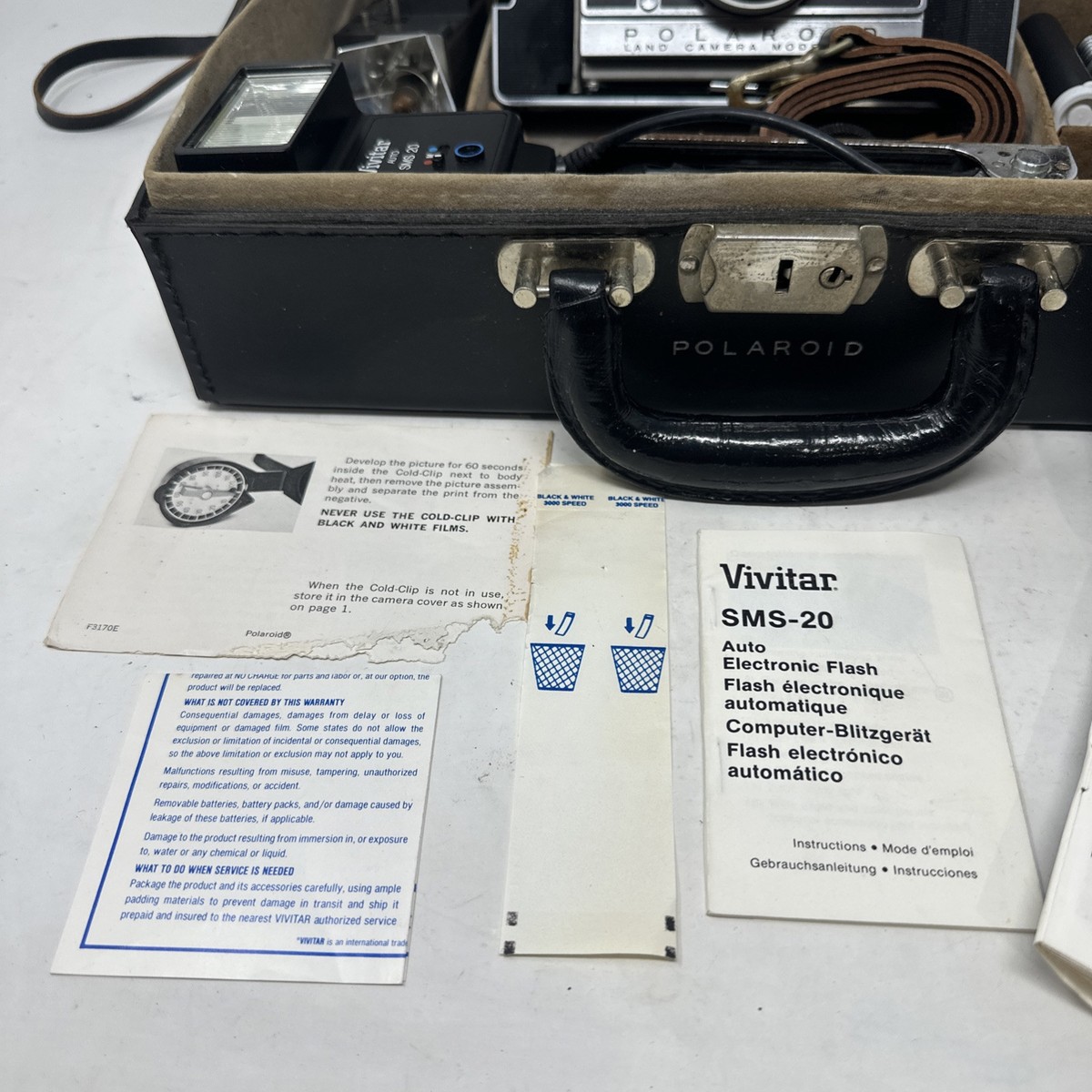 Polaroid 180 Land Camera 114mm Lens With Case And Accessories