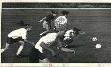 1992 Press Photo Papanikolaou high school students in action at soccer camp
