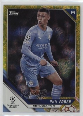 2021-22 Topps UEFA Champions League Jade Edition Yellow 6/50 Phil Foden #76 14tf