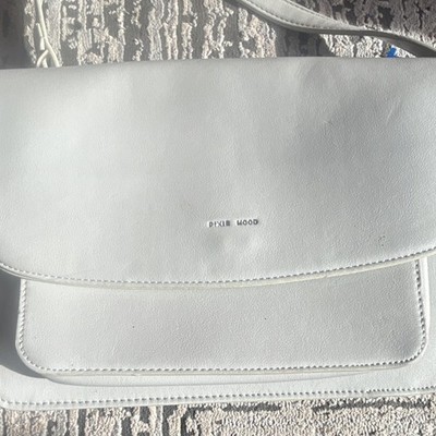 Pixie Mood Light Gray Shoulder Bag Zipper Accent Silver Hardware Inner Pockets