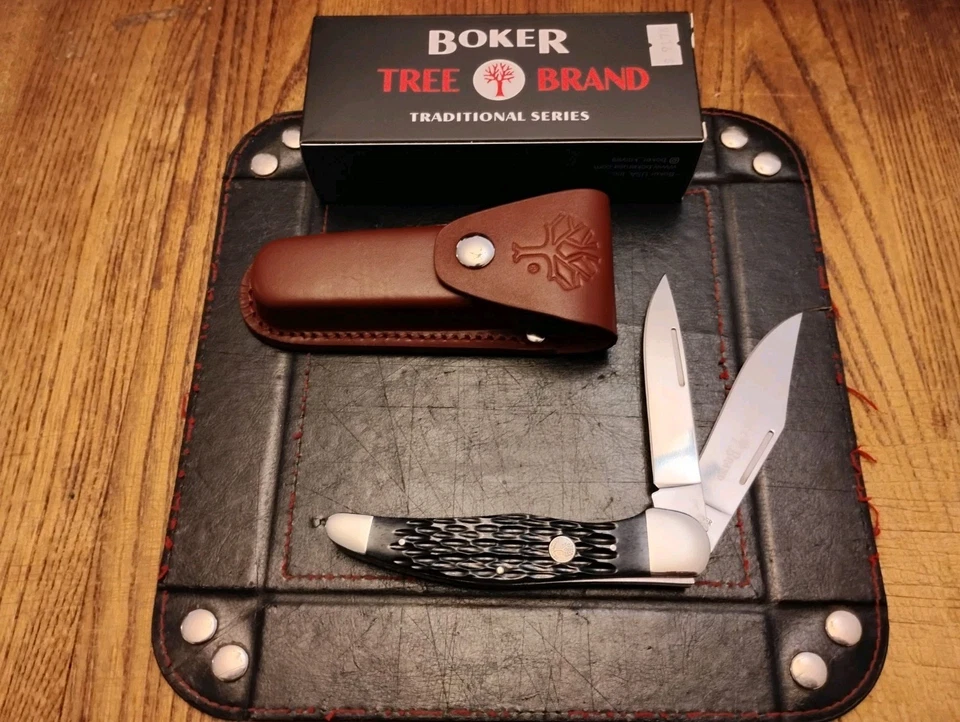 BOKER® Treebrand Cazador Plegable Plantilla Mango Hueso Negro D2 Hojas 110837 Foto 2 de 2