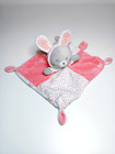 Doudou Plat/Mouchoir Chat Capuche/Déguisé Lapin Rose Blanc Gris Coeur Pois  Gémo