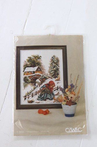 Winter Snow Scene Cross Stitch Embroidery Kit - Picture 2 of 5