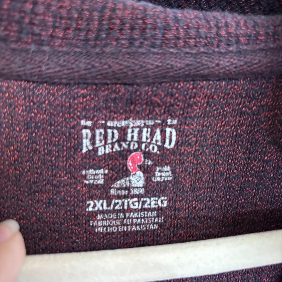 Suéter de punto térmico Red Head Brand Co. 2XL borgoña media cremallera Foto 2 de 4