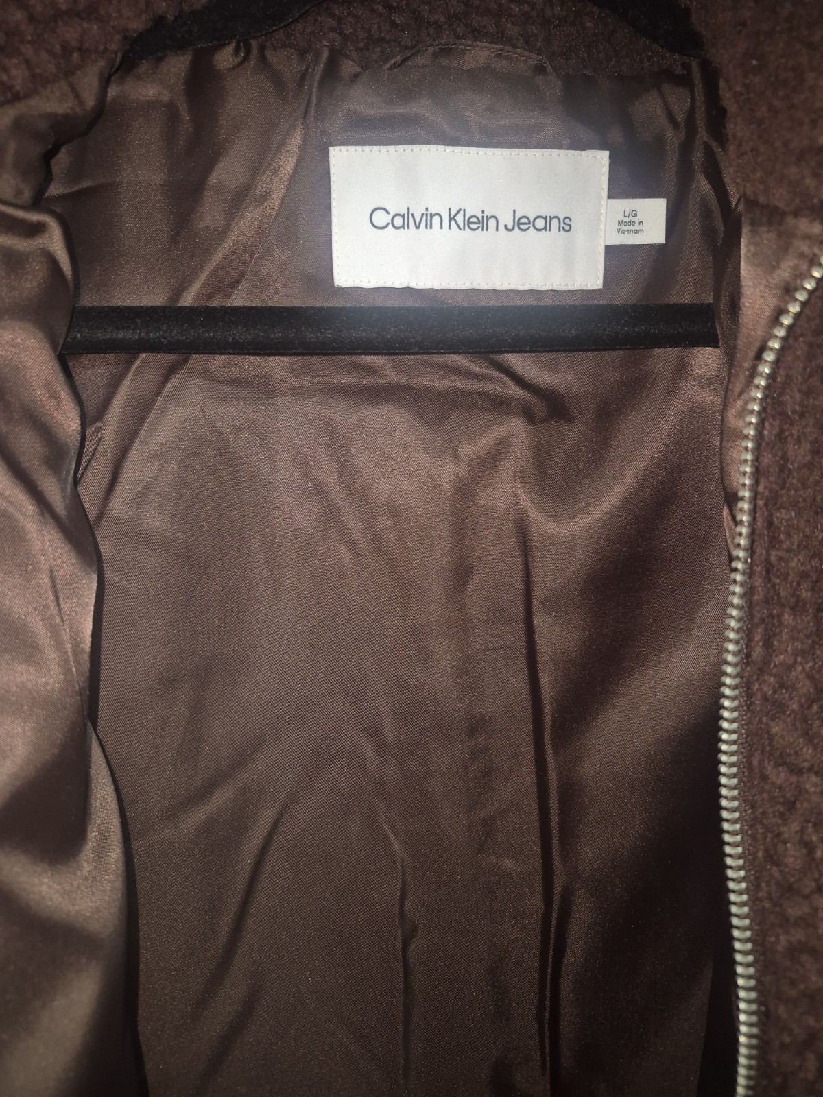 Calvin Klein Jeans Rich Brown Zip Jacket with Pockets Women’s Size L/G thumbnail 2