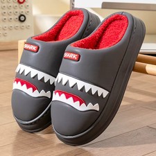 Men's Cute Embroidered Cushion Platform Slip-On Slippers Durable Warm Winterear