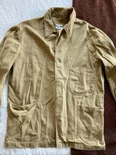 R.Newbold Drake's Post O'Alls-like Khaki Cotton Chore Blazer Jacket, Sz 42 (XL)