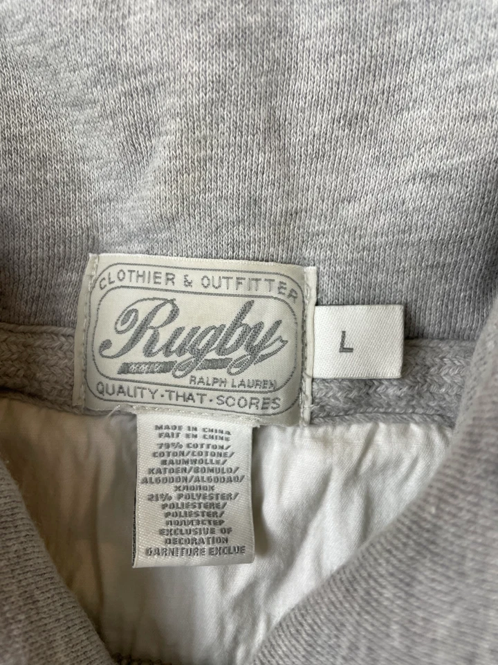 Cárdigan de Colección Rugby Ralph Lauren Para Hombres Talla L Chal Cuello Suéter Colegial Gris Foto 4 de 4
