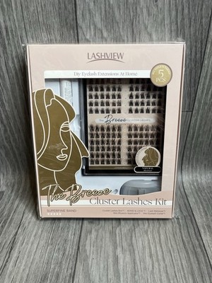 Lashview The Breeze Cluster Lashes Kit 144pcs   Complete DIY Set   New