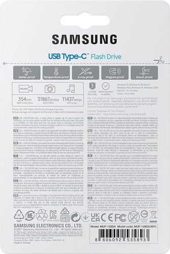Samsung USB-Stick, USB-C, 128 GB, 400 MB/s Lesen, 60 MB/s Schreiben, USB 3.1 Fla - Bild 10 von 10
