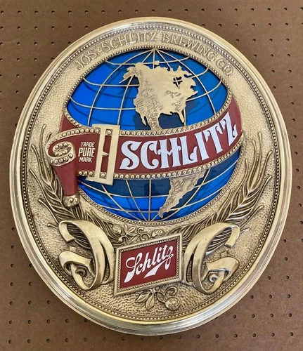 Vintage Used 1977 Schlitz Beer Sign Globe # 86537 18 x 15.5 x 2
