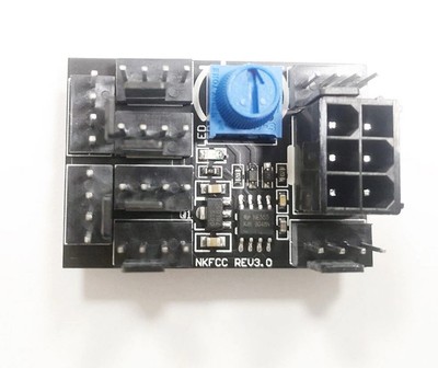 3Pin-4Pin Fan Adapter PWM PC Chassis Cooling Fan Hub 8 way Splitter 12V